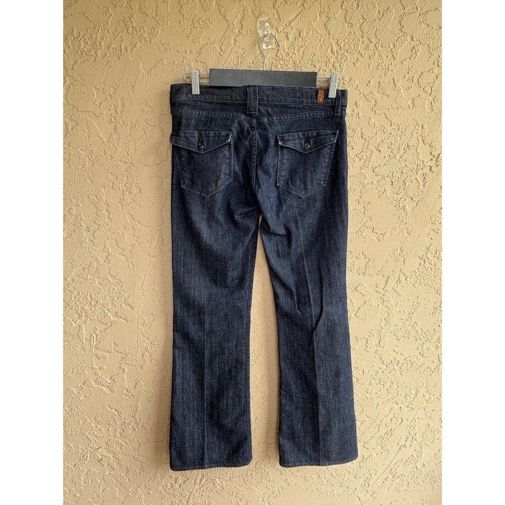 7 For All Mankind Woman’s  Bootcut Jean Wm Sz 30 Dark Blue Stretch USA Pockets